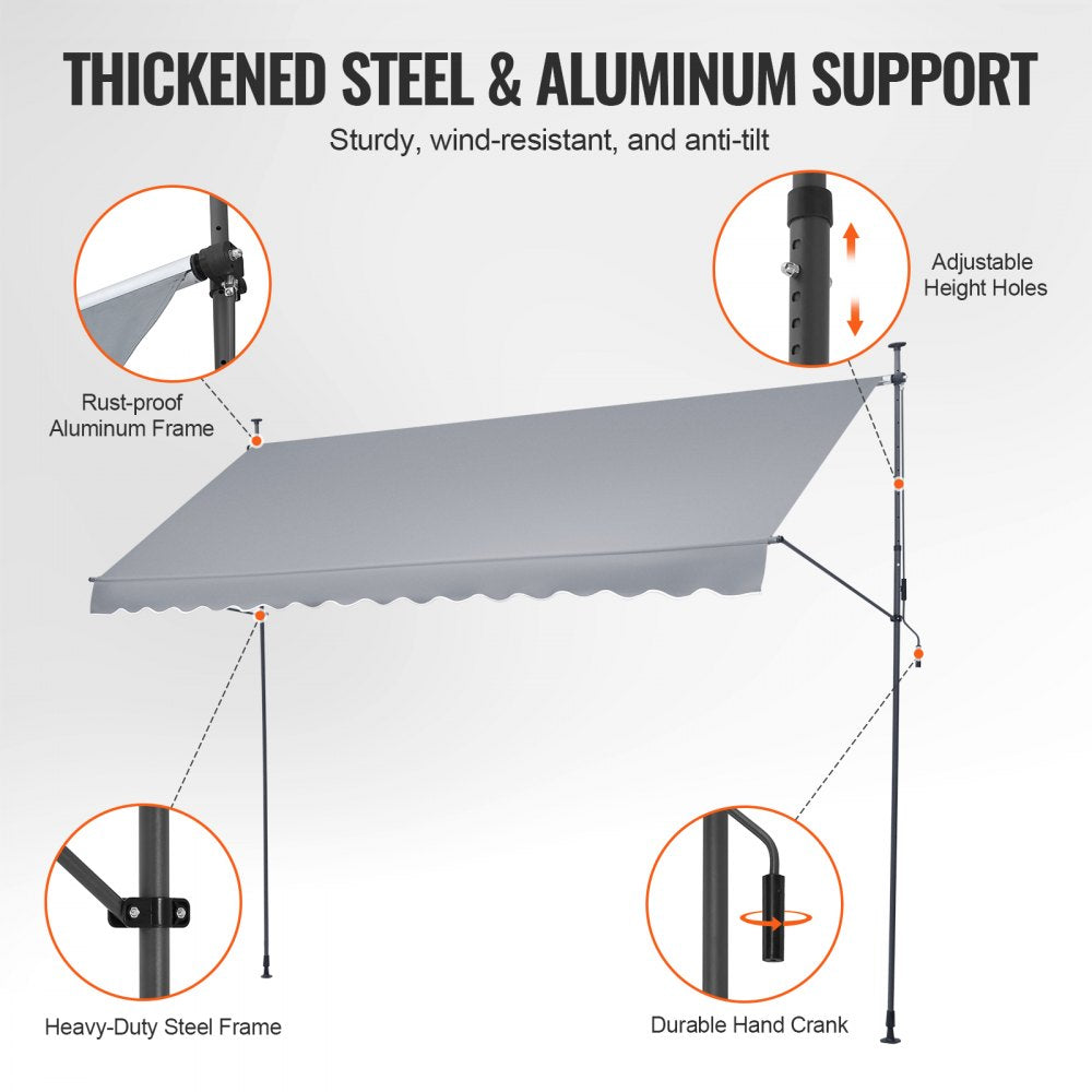 SDA400120-1 – Durable Retractable Patio Awning with UV Protection & Adjustable Height