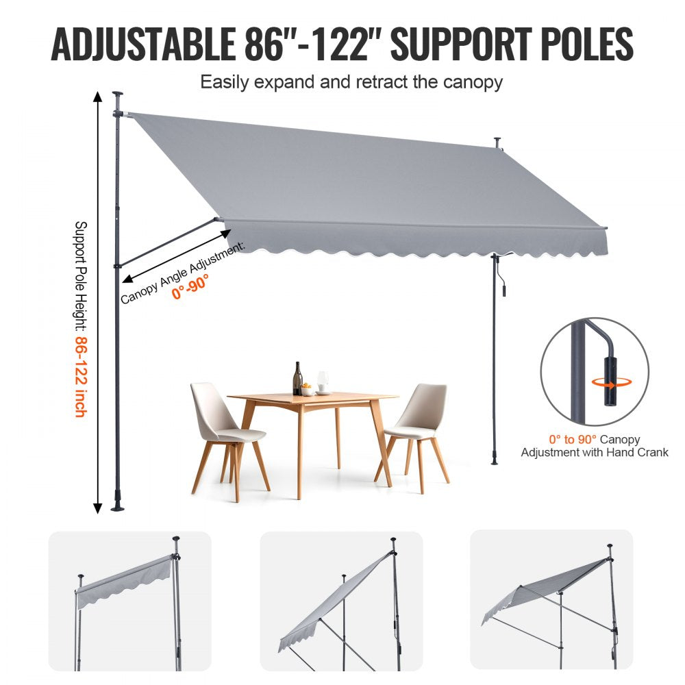 SDA400120-1 – Durable Retractable Patio Awning with UV Protection & Adjustable Height