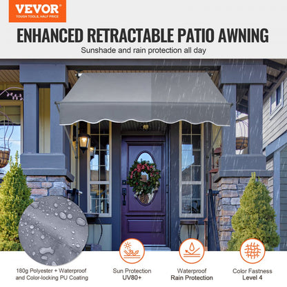 SDA150120-1 - UV80+ Waterproof Retractable Patio Awning with Adjustable Height