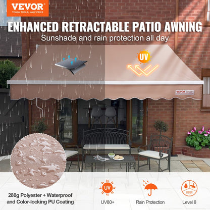 RA350300 - 10ft Manual Retractable Awning for Versatile Outdoor Shade