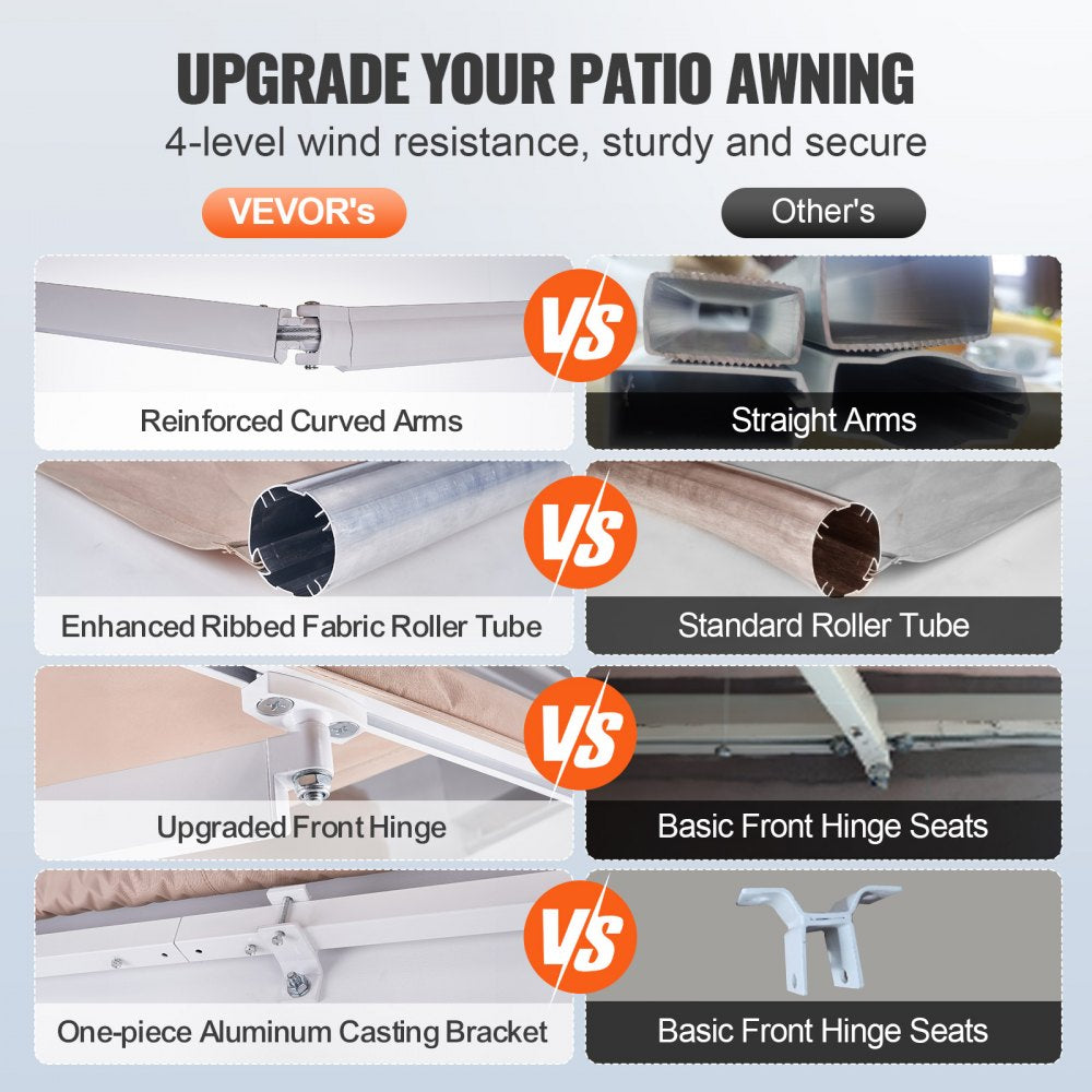 RA350300 - 10ft Manual Retractable Awning for Versatile Outdoor Shade