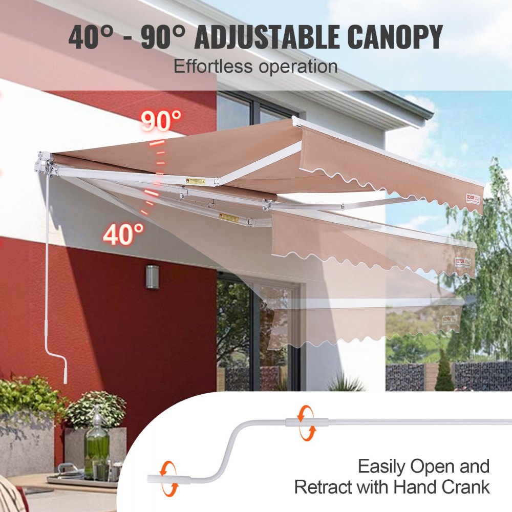 RA350300 - 10ft Manual Retractable Awning for Versatile Outdoor Shade