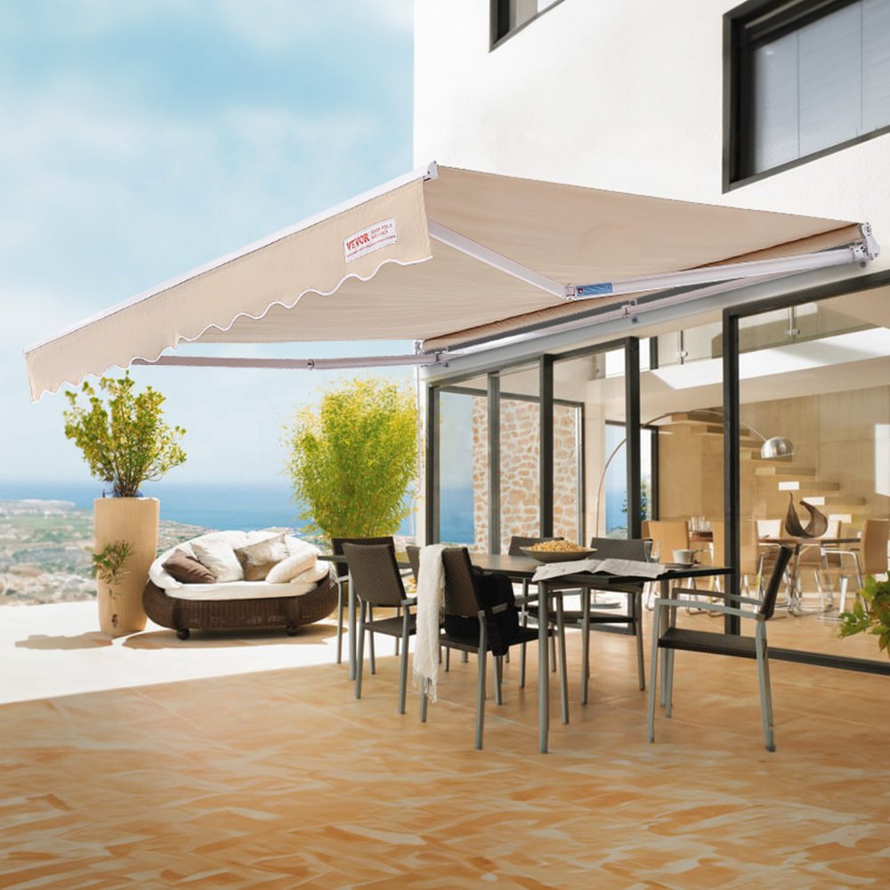 RA300250 - 10x8 ft Waterproof Retractable Awning with UV Protection