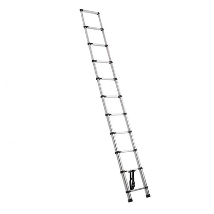 MF-STL320 - 10.5ft Stainless Steel Telescoping Ladder with 330 lbs Capacity