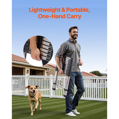 MF-STL380 - 12.5 ft Durable Steel Telescoping Ladder with Comfort Steps