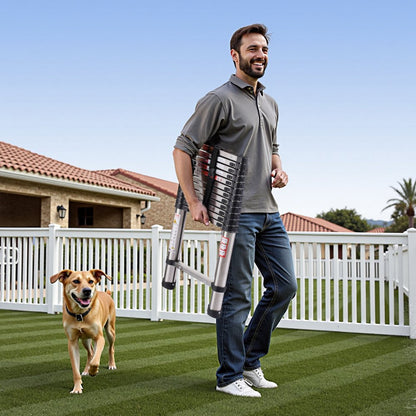 MF-STL380 - 12.5 ft Durable Steel Telescoping Ladder with Comfort Steps