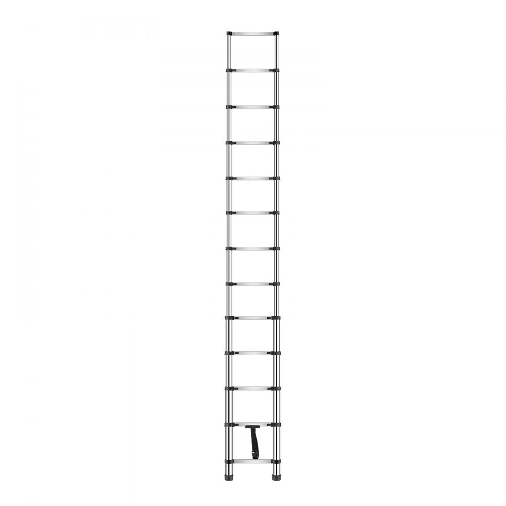 MF-STL380 - 12.5 ft Durable Steel Telescoping Ladder with Comfort Steps
