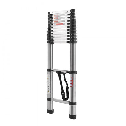 MF-STL380 - 12.5 ft Durable Steel Telescoping Ladder with Comfort Steps