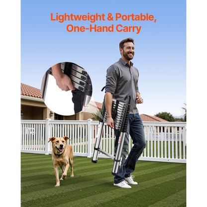 MF-STL500 - 16.5ft Portable Steel Telescoping Ladder, 330 lbs Capacity