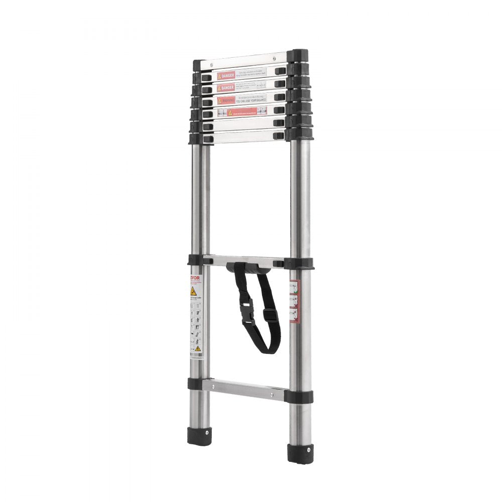 MF-STL260 - 8.5ft Steel Telescoping Ladder with Comfort Steps, 330lbs Capacity