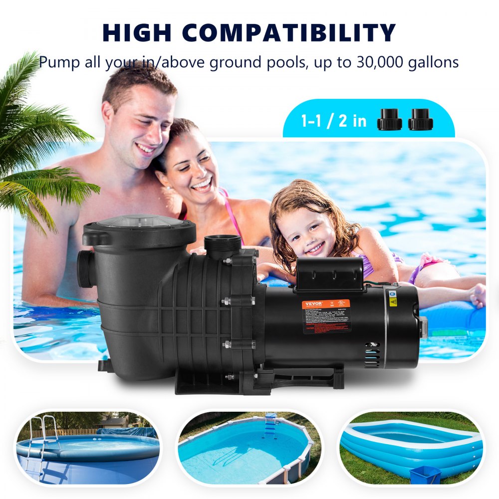VVPS215BUS - 1.5HP Stainless Steel Pool Pump for All Pools