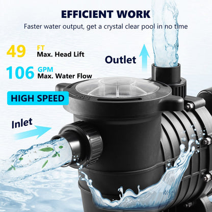 VVPS215BUS - 1.5HP Stainless Steel Pool Pump for All Pools