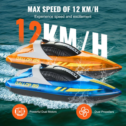 HJ819 - Waterproof RC Boat with Dual Motors, 12 km/h Speed, Night-Time Fun