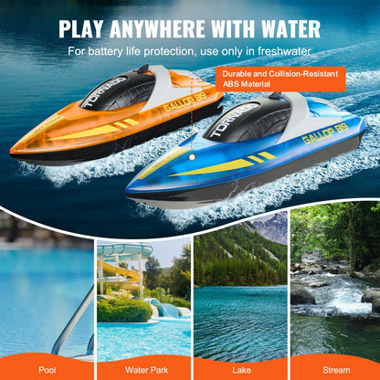 HJ819 - Waterproof RC Boat with Dual Motors, 12 km/h Speed, Night-Time Fun
