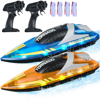 HJ819 - Waterproof RC Boat with Dual Motors, 12 km/h Speed, Night-Time Fun