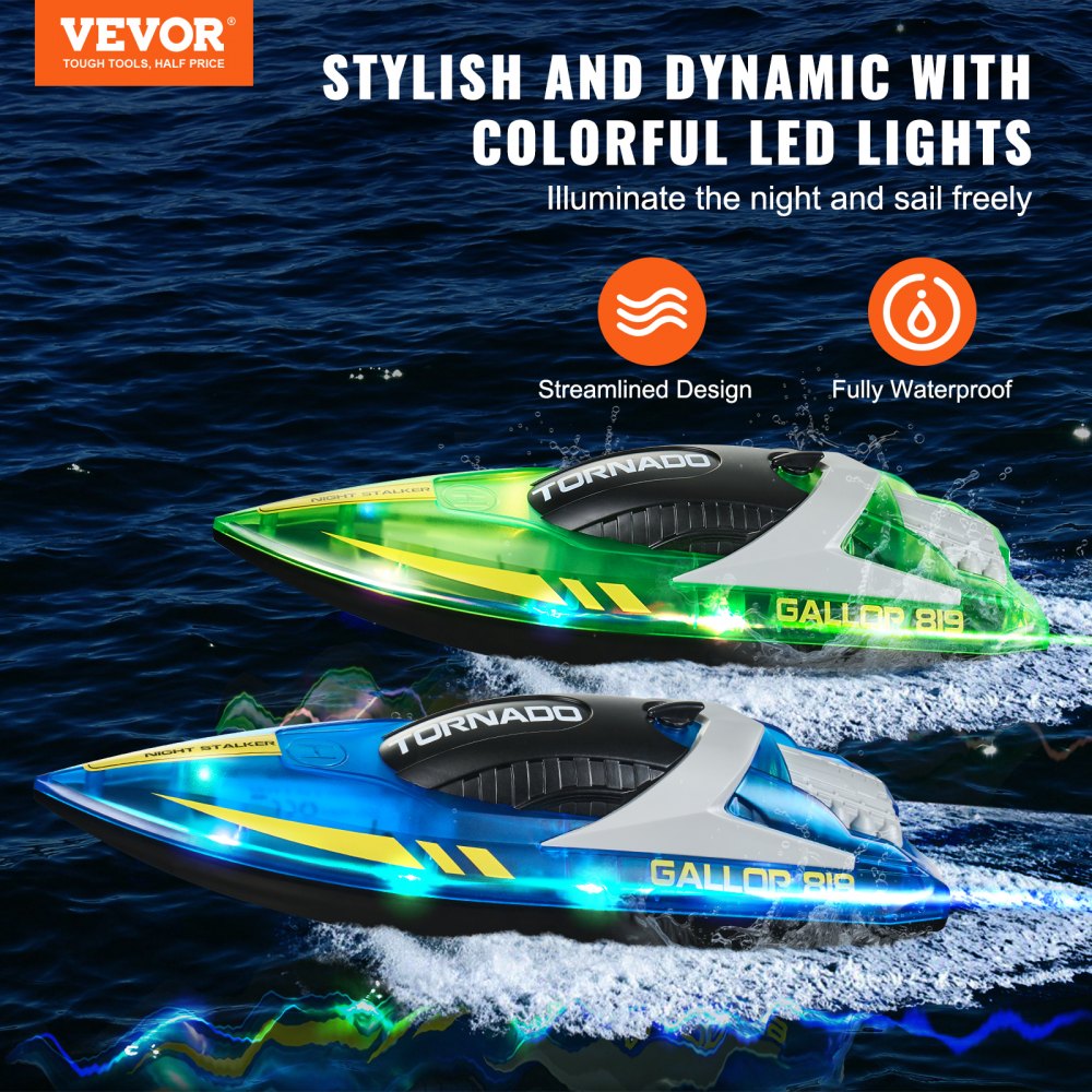 HJ819 - Waterproof RC Boat 12 km/h with 164 ft Range Control