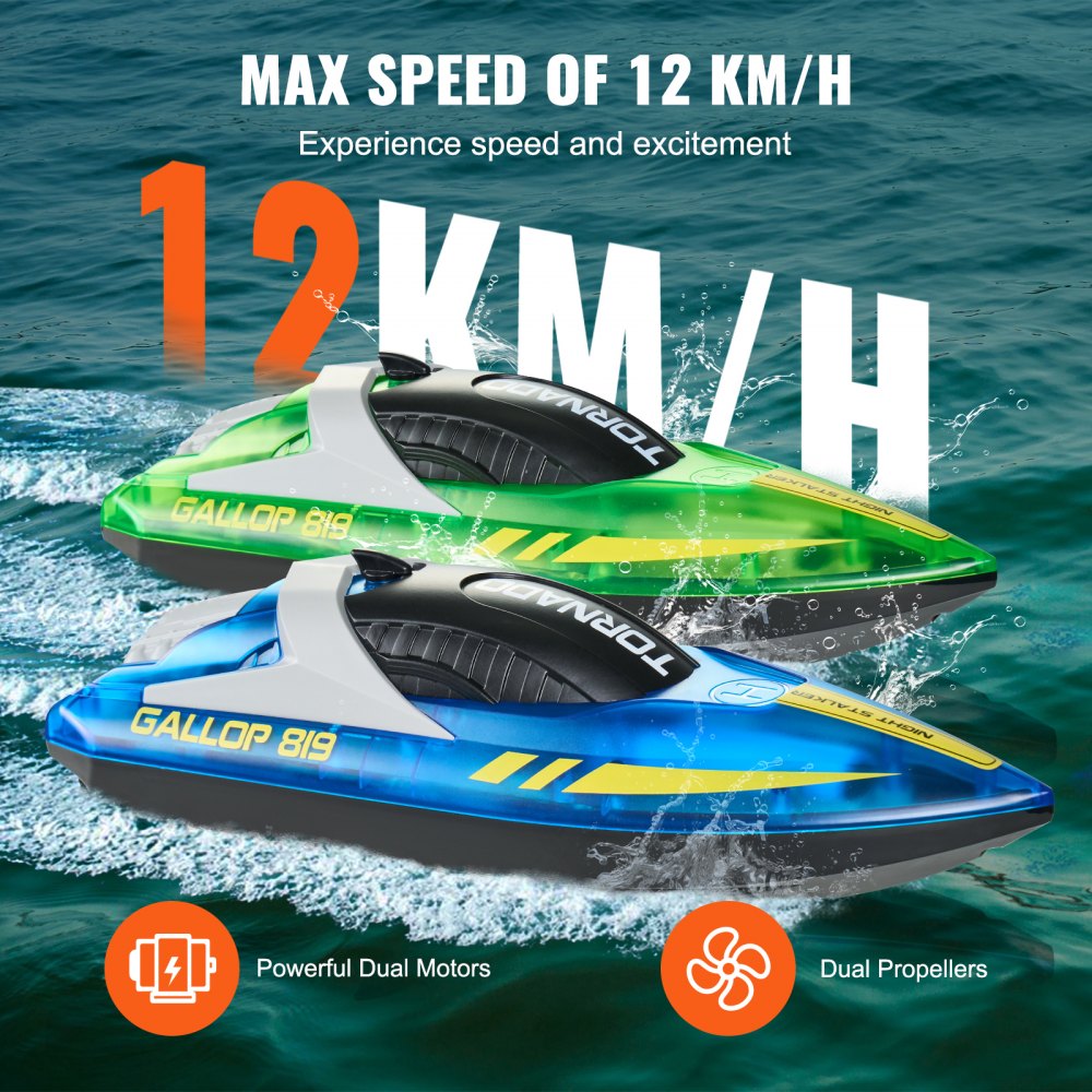 HJ819 - Waterproof RC Boat 12 km/h with 164 ft Range Control