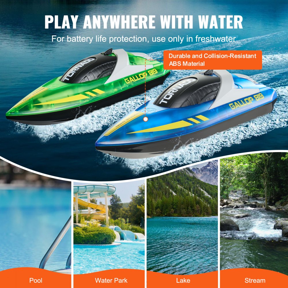 HJ819 - Waterproof RC Boat 12 km/h with 164 ft Range Control