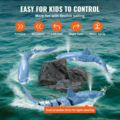 18003-1 - Waterproof Remote Control Shark Toy with Dual Propellers