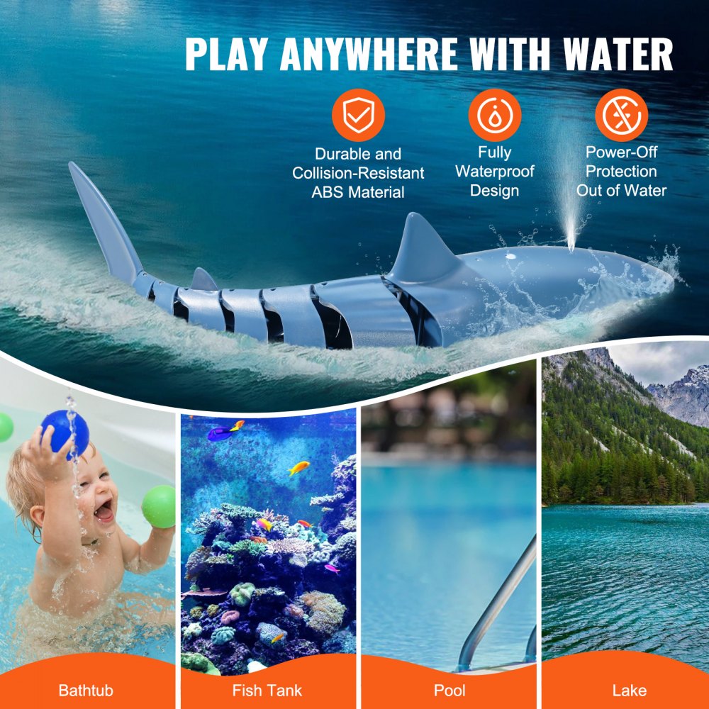 18003-1 - Waterproof Remote Control Shark Toy with Dual Propellers
