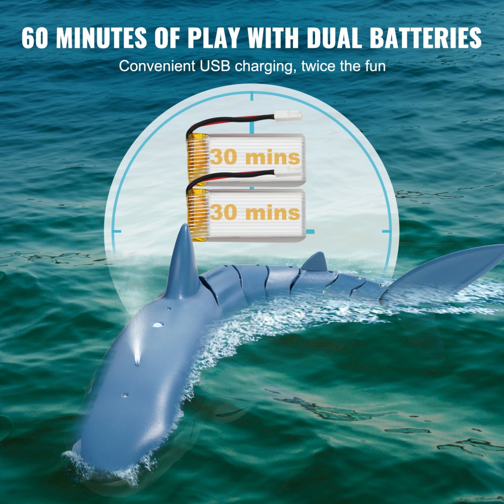 18003-1 - Waterproof Remote Control Shark Toy with Dual Propellers