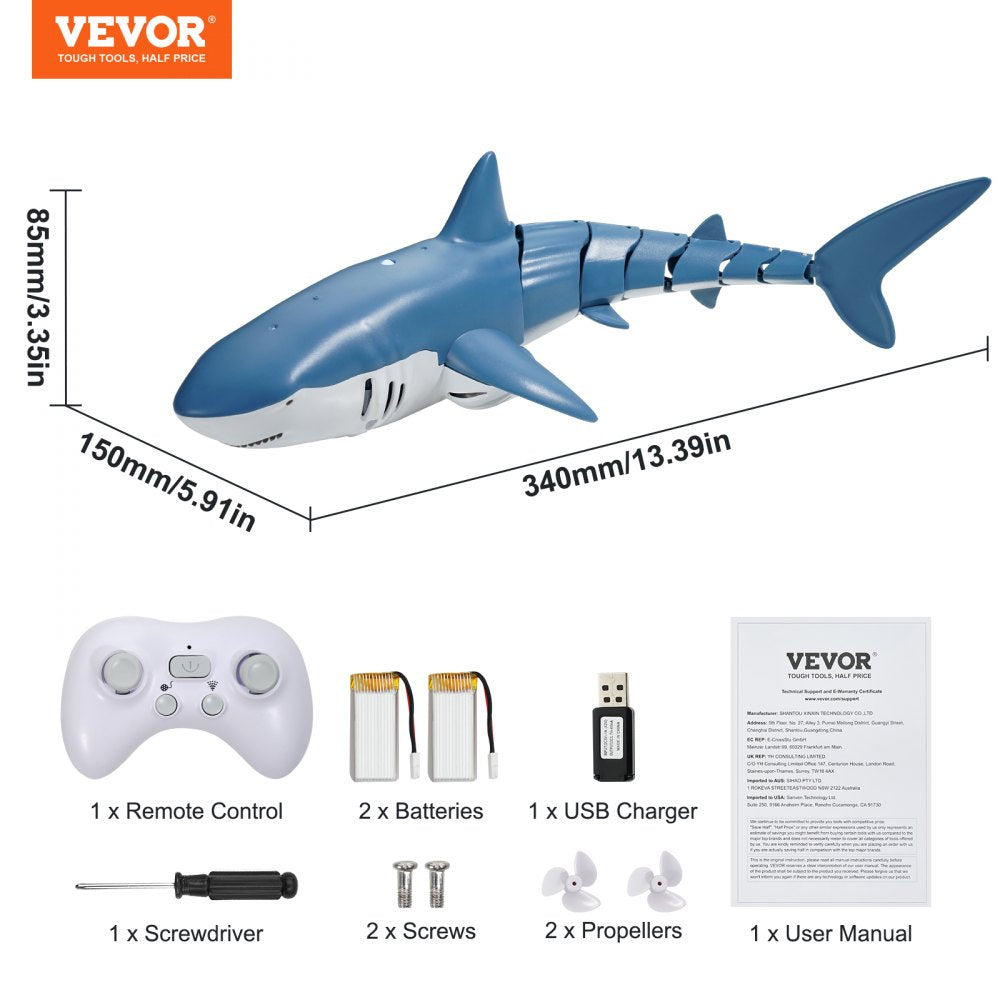 18003-1 - Waterproof Remote Control Shark Toy with Dual Propellers