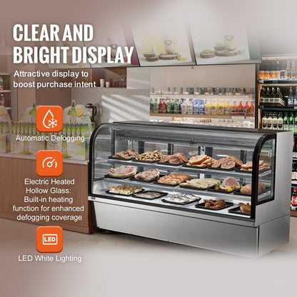 GN-2000R2 - 32 cu ft Curved Refrigerated Display Case with LED & Adjustable Shelves