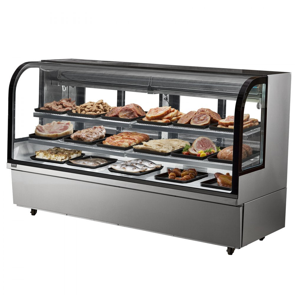 GN-2000R2 - 32 cu ft Curved Refrigerated Display Case with LED & Adjustable Shelves