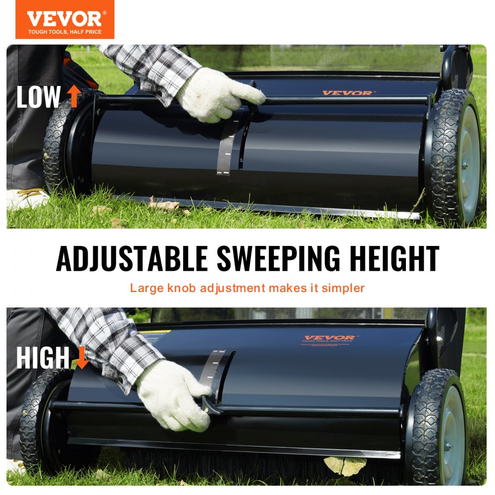 GT1110 - 7 Cubic Feet Push Lawn Sweeper with 4 Brushes