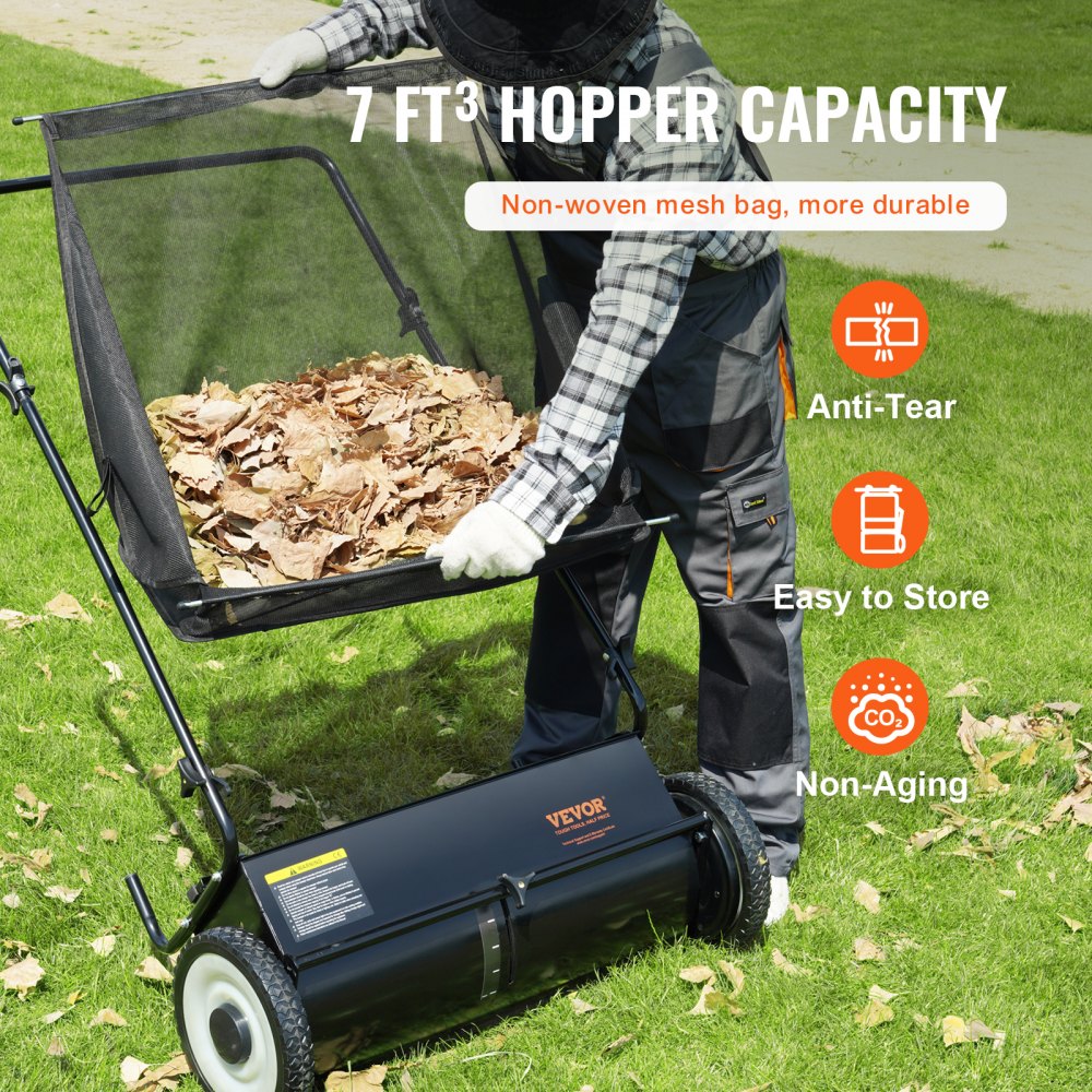 GT1110 - 7 Cubic Feet Push Lawn Sweeper with 4 Brushes