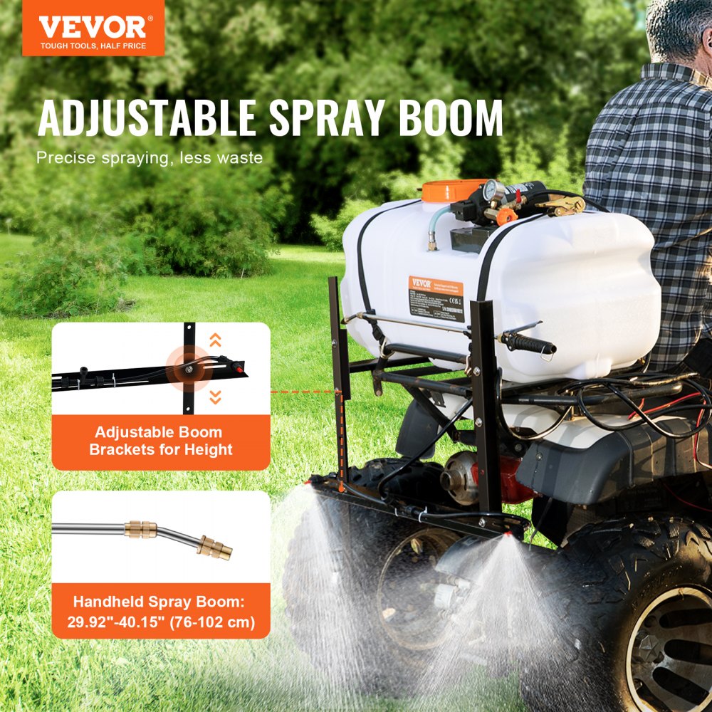 BS60 - VEVOR 15.9 Gal ATV Spot Sprayer with Adjustable Boom and 1200 PSI