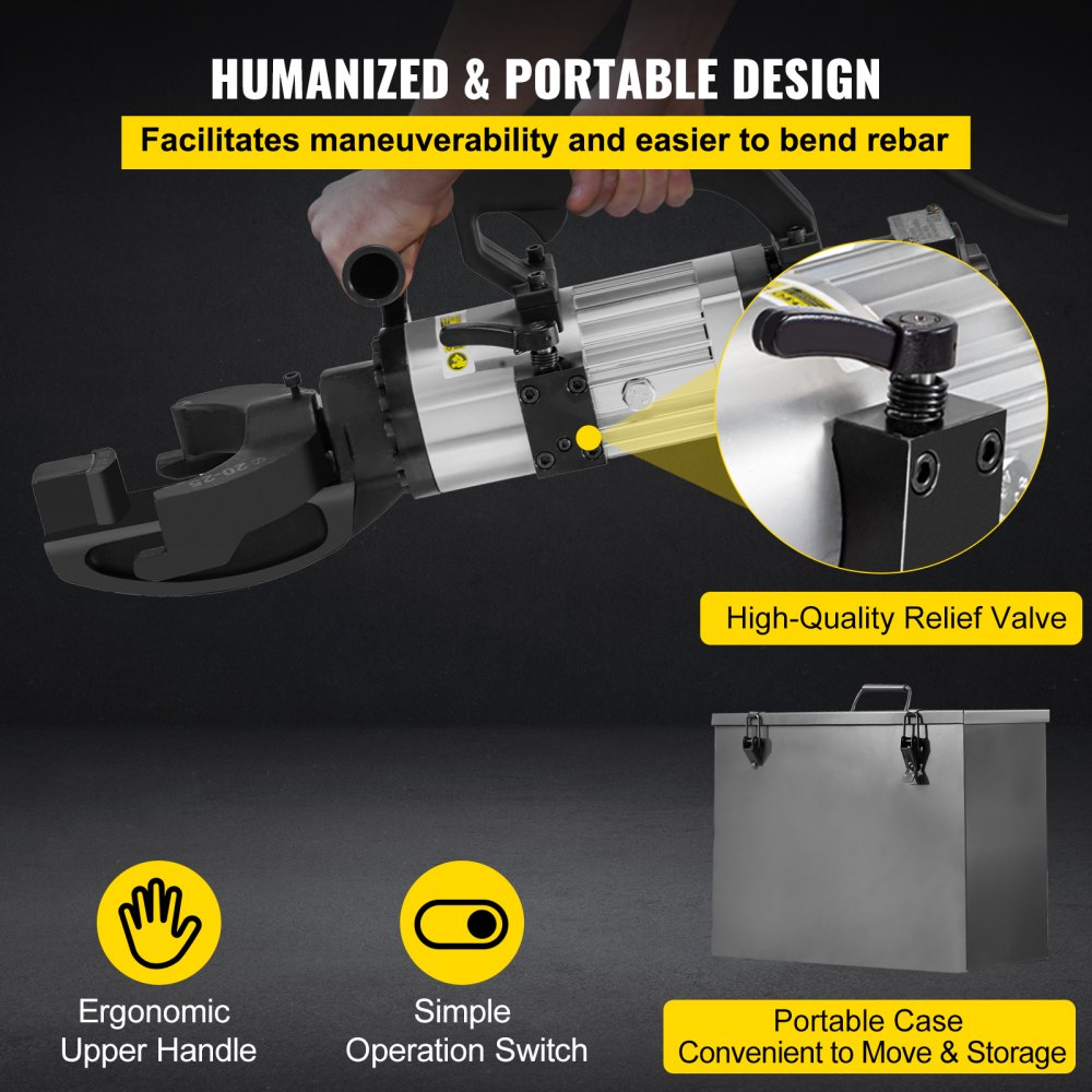 STGJWQJ-D25 - Hydraulic Electric Rebar Bender for 1/4" to 1" Bars