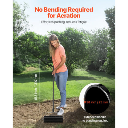 LA38New-SYT - 18-Inch Heavy-Duty Lawn Aerator with 27 Spikes