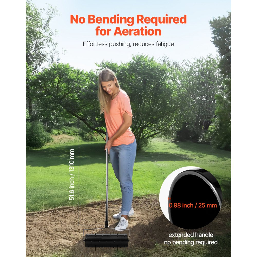 LA46New-SYT - 21" Rolling Lawn Aerator for Healthy Grass and Soil