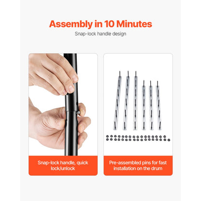 LA46New-SYT - 21" Rolling Lawn Aerator for Healthy Grass and Soil