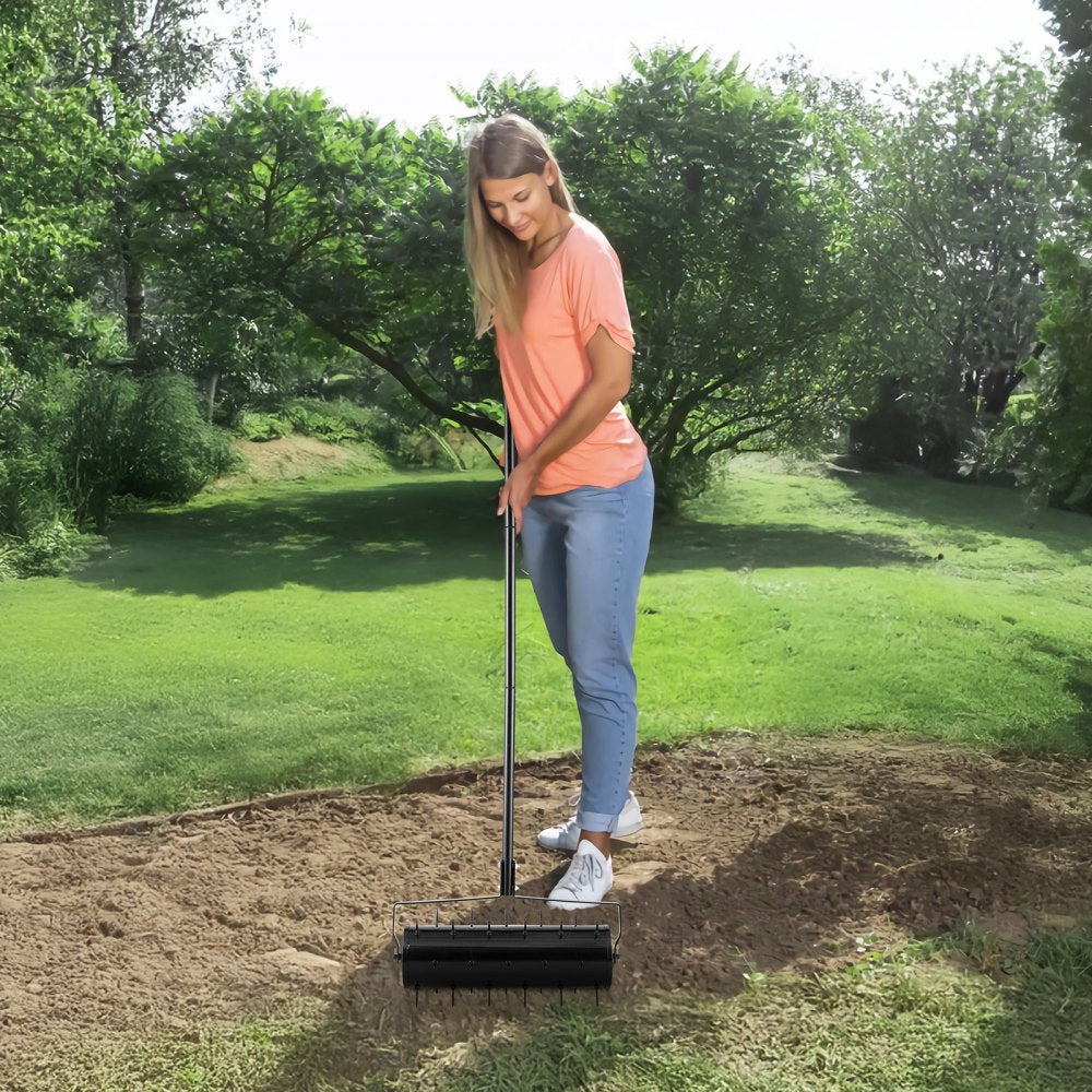 LA46New-SYT - 21" Rolling Lawn Aerator for Healthy Grass and Soil