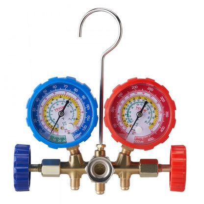 WZ--A301 - 3-Way AC Gauge Set with 5ft Hoses for R134A & R22