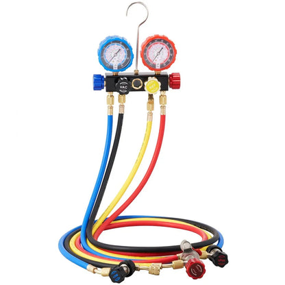 WZ--J401 - Portable AC Manifold Gauge Set with Moisture Indicator & 5ft Hose
