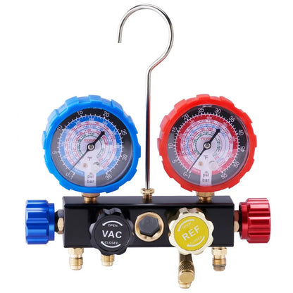 WZ--J401 - Portable AC Manifold Gauge Set with Moisture Indicator & 5ft Hose