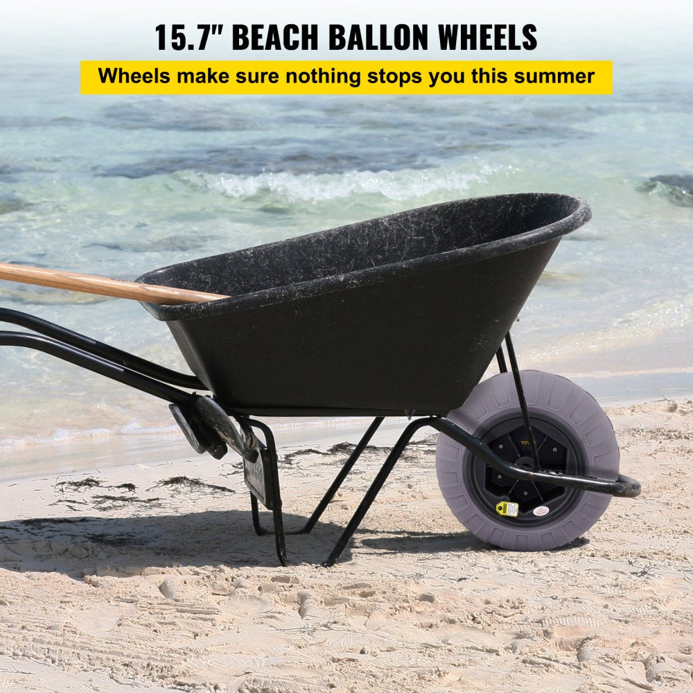 010994180630 - 15.7" TPU Beach Wheels for Easy Cart Mobility