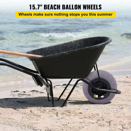010994180630 - 15.7" TPU Beach Wheels for Easy Cart Mobility