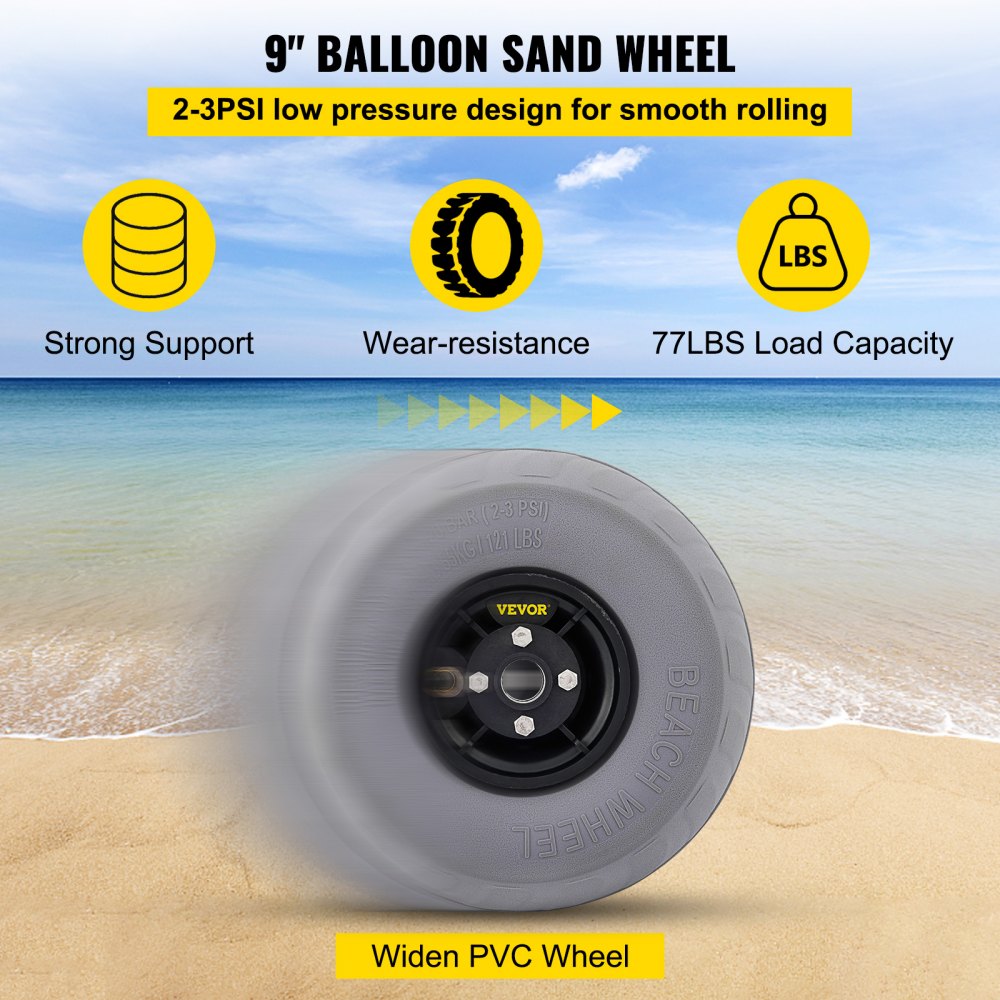 010262194457 - 9” Heavy-Duty Balloon Wheels for Easy Transport