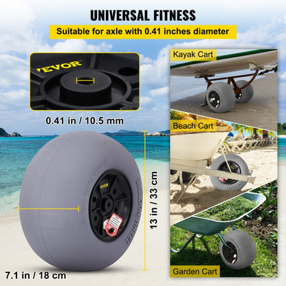 010298452284 - 13" TPU Beach Wheels for Effortless Heavy Load Transport