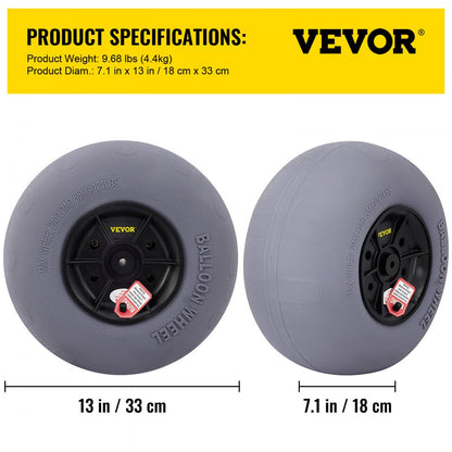010298452284 - 13" TPU Beach Wheels for Effortless Heavy Load Transport