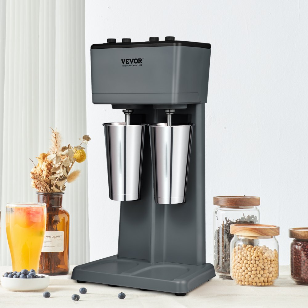 DM12-U - 375W VEVOR Double-Head Milkshake Maker with Timer & 3-Speed Settings