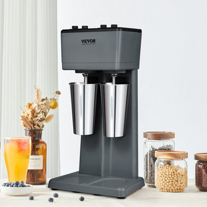 DM12-U - 375W VEVOR Double-Head Milkshake Maker with Timer & 3-Speed Settings