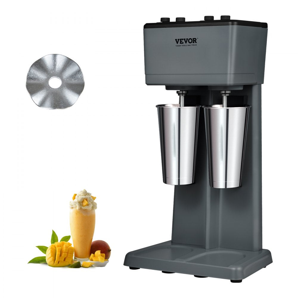DM12-U - 375W VEVOR Double-Head Milkshake Maker with Timer & 3-Speed Settings