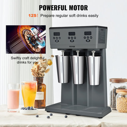 DM23-U - Heavy-Duty 375W Milkshake Maker with 3 Cups for Quick Blends
