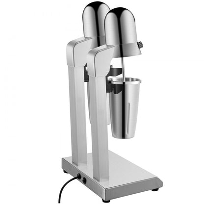 010891481104 - Heavy-Duty Stainless Steel Double-Head Milkshake Maker with 800ml Cups