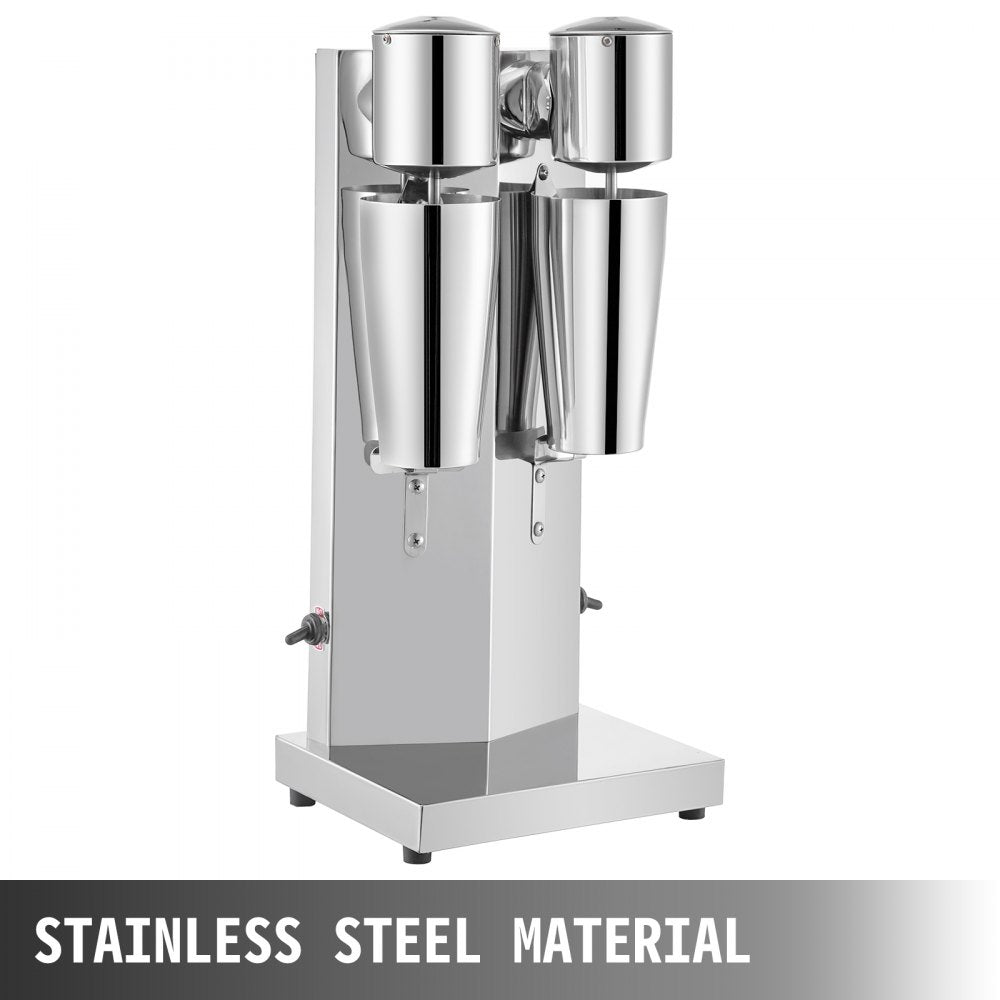 010893515006 - Durable Stainless Steel Double Head Milkshake Maker, 180W Power